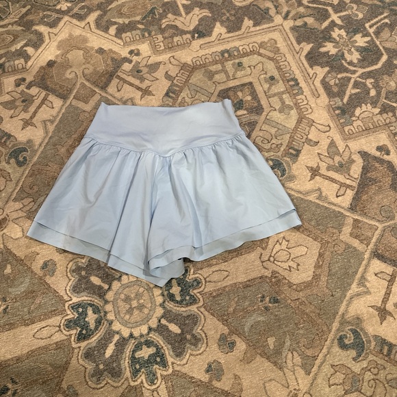 Aerie High Waist Light Blue Women's Shorts - Picture 1 of 2